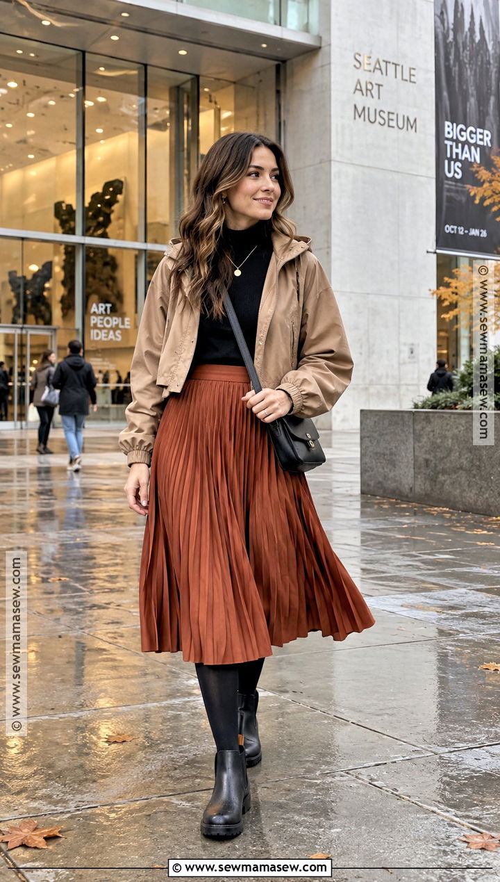 Seattle Fall Midi Skirt Outfit - 20 Seattle Outfits Fall
