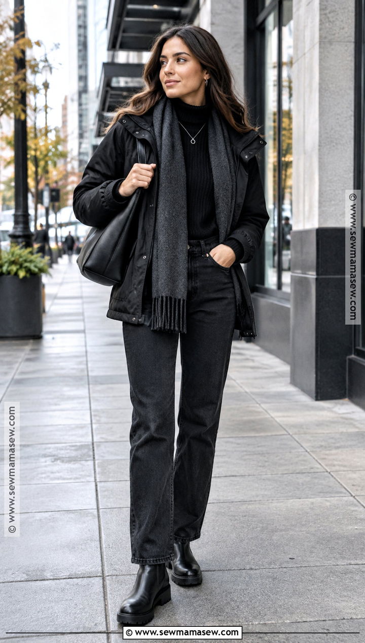 Seattle Fall Monochrome Black Outfit - 20 Seattle Outfits Fall