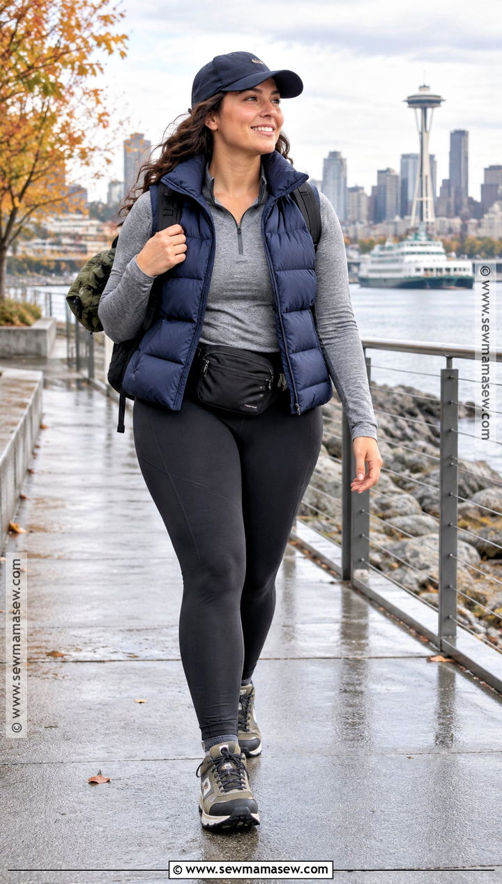 Seattle Fall Puffer Vest And Leggings Outfit - 15 outfits for seattle fall