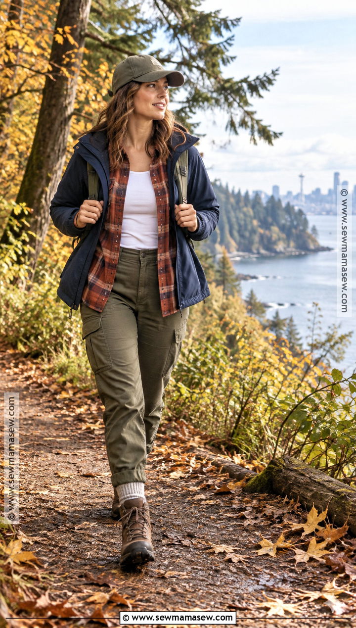 Seattle Flannel Outfit With Cargo Pants - 15 Seattle Washington Outfits Fall
