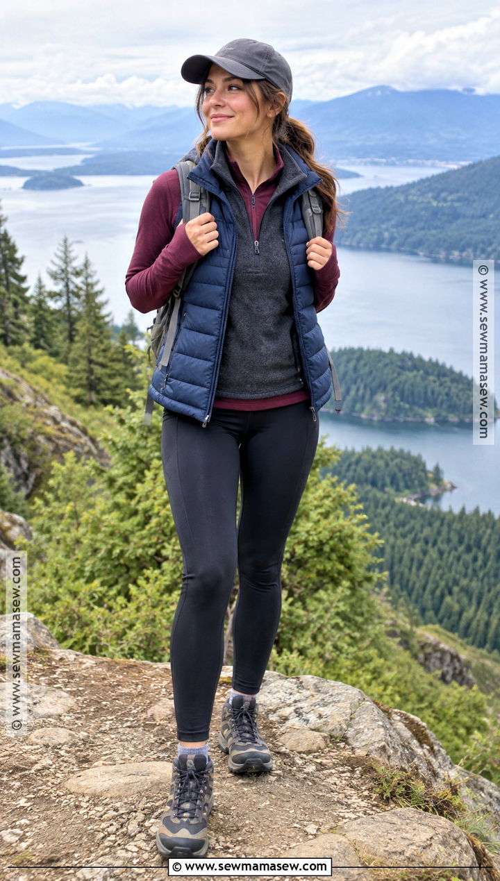 Seattle September Puffer Vest And Hiking Leggings Outfit - 15 Seattle In September Outfits