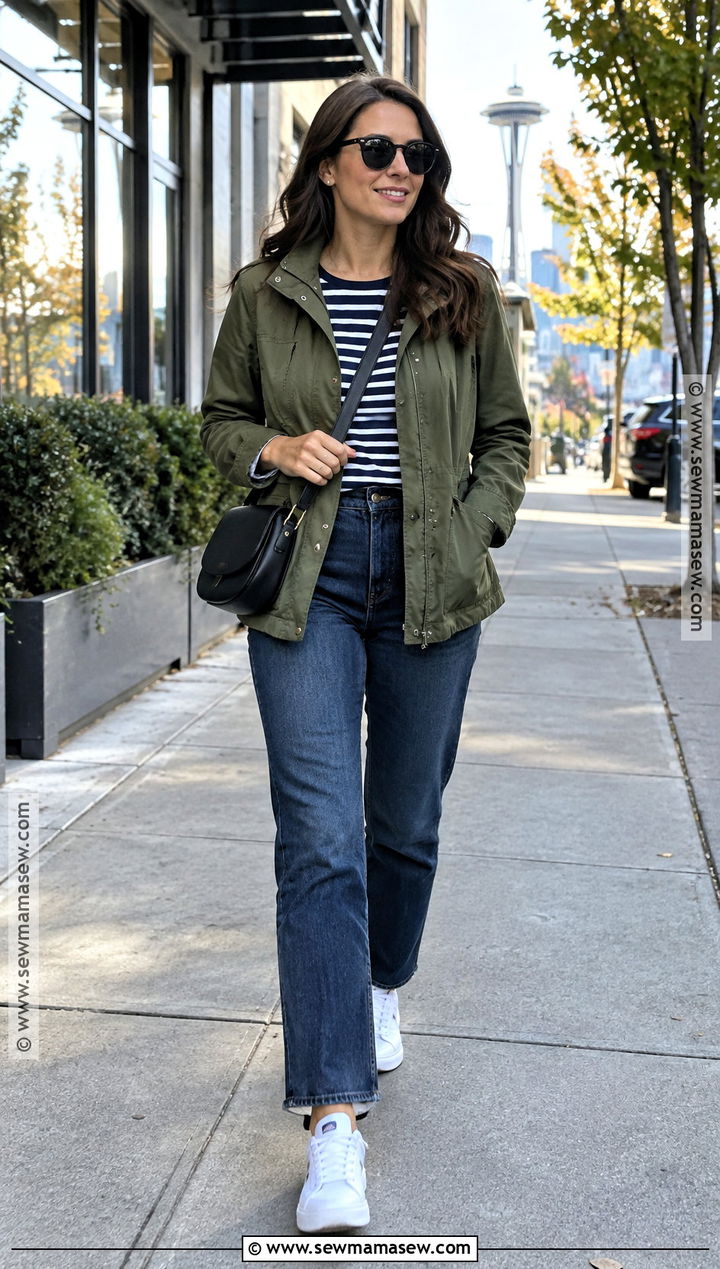Seattle September Utility Jacket And Dark Jeans Outfit - 15 Seattle In September Outfits