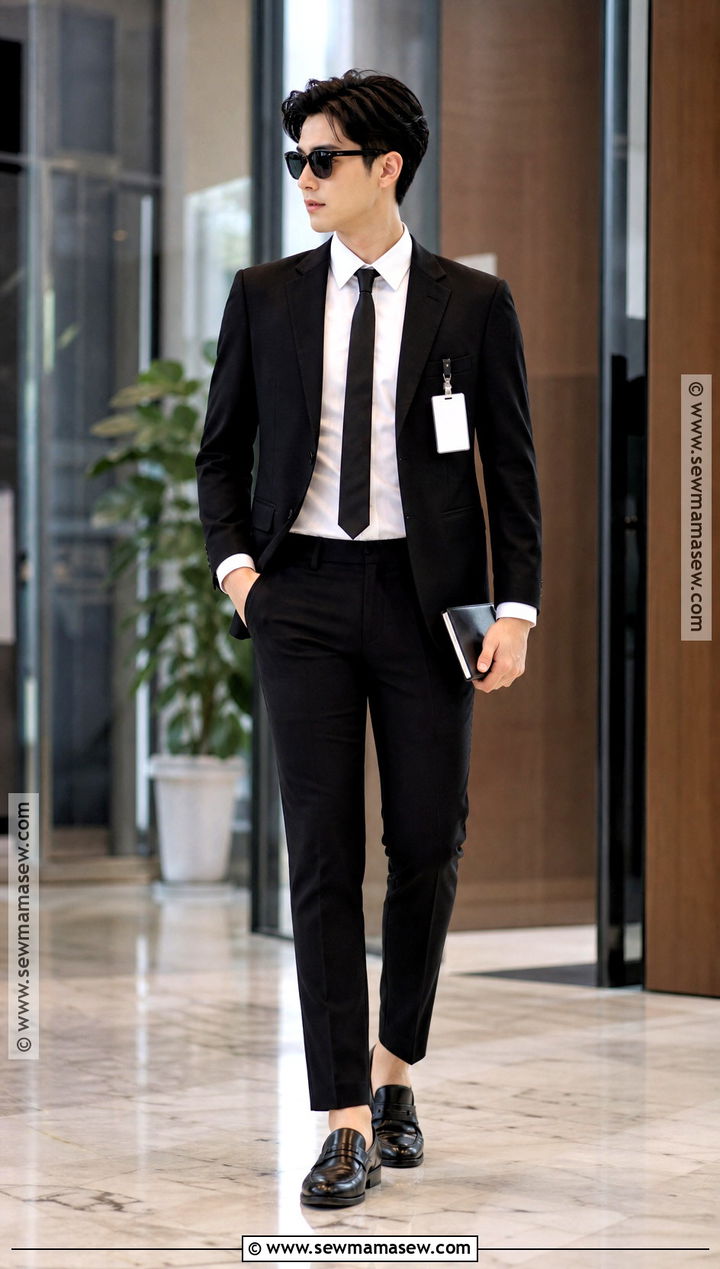 Secret Agent Costume With Black Suit - 30 closet costumes last minute