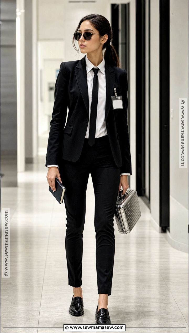 Secret Agent Costume With Black Suit - 30 cute college halloween costumes