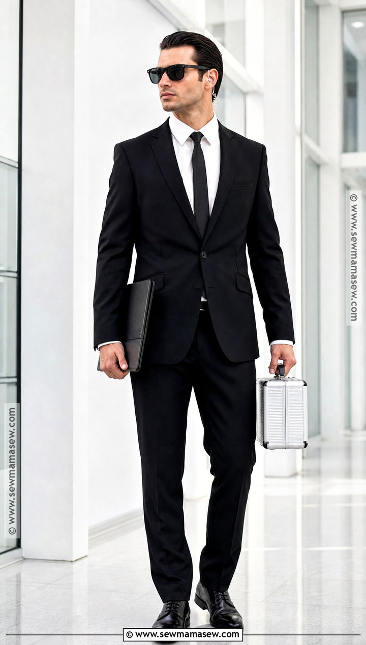 Secret Agent Costume With Black Suit - 30 Simple Halloween Costumes for Men