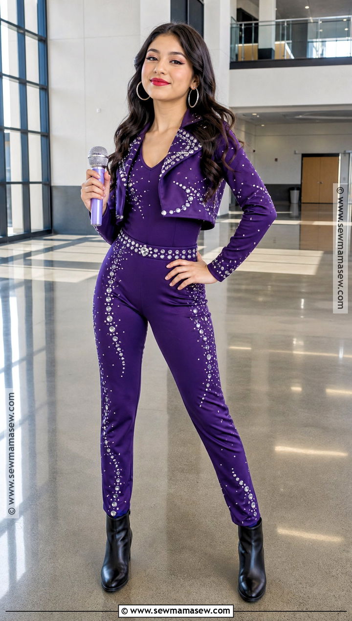 Selena Quintanilla Purple Jumpsuit Costume - 30 celebrity dress up day at school ideas