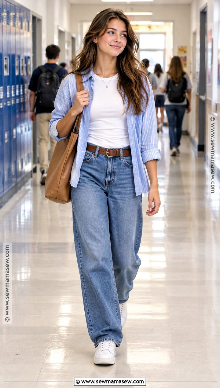 Senior Back To School Outfit With Button Down Shirt - 15 Back To School Fits Senior