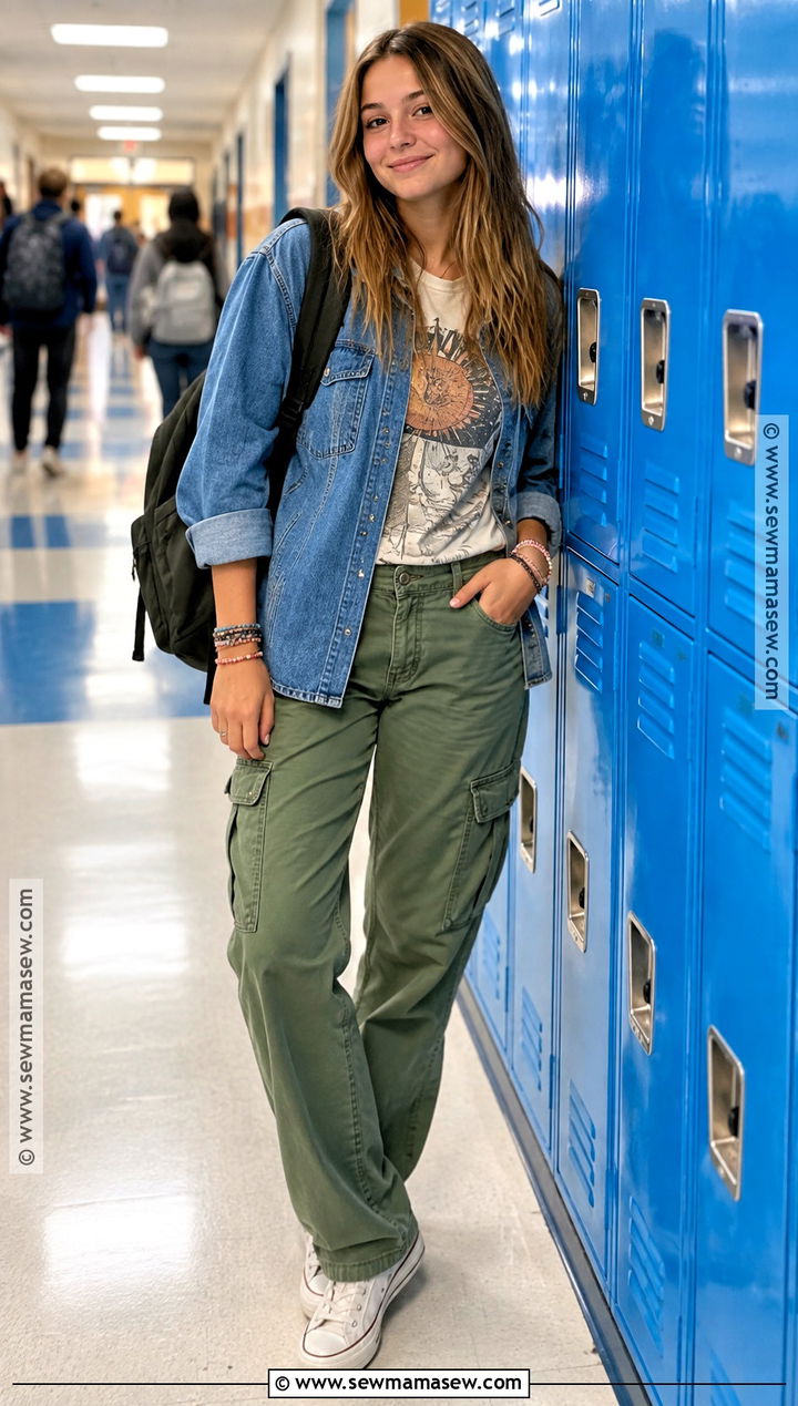 Senior Year Graphic Tee And Cargo Pants Outfit - 20 back to school outfits senior year