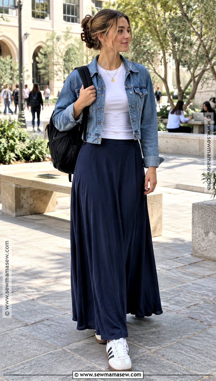 Senior Year Maxi Skirt And Fitted T Shirt Outfit - 20 back to school outfits senior year