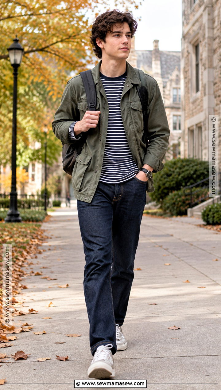 Senior Year Utility Jacket And Straight Jeans Outfit - 20 back to school outfits senior year