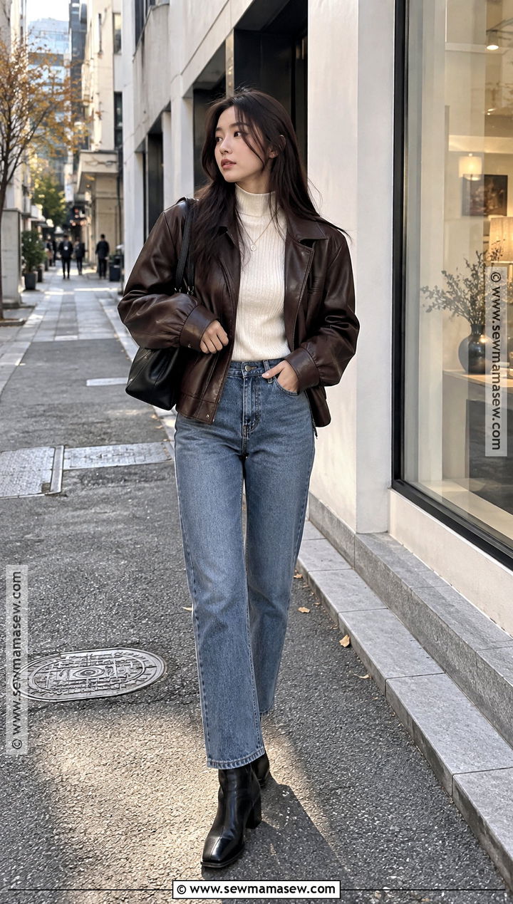 Seoul November Leather Jacket Outfit - 15 Seoul November Outfit Ideas