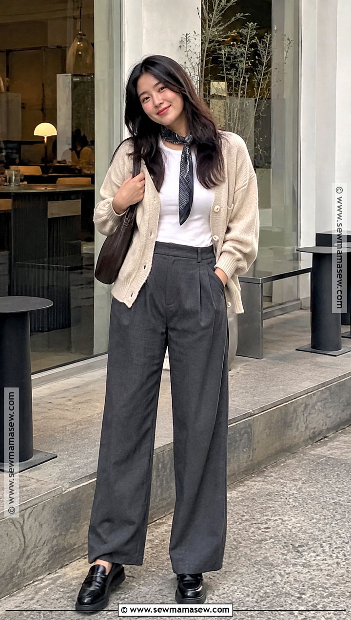Seoul October Cardigan And Wide Leg Pants Outfit - 15 south korea october outfit ideas