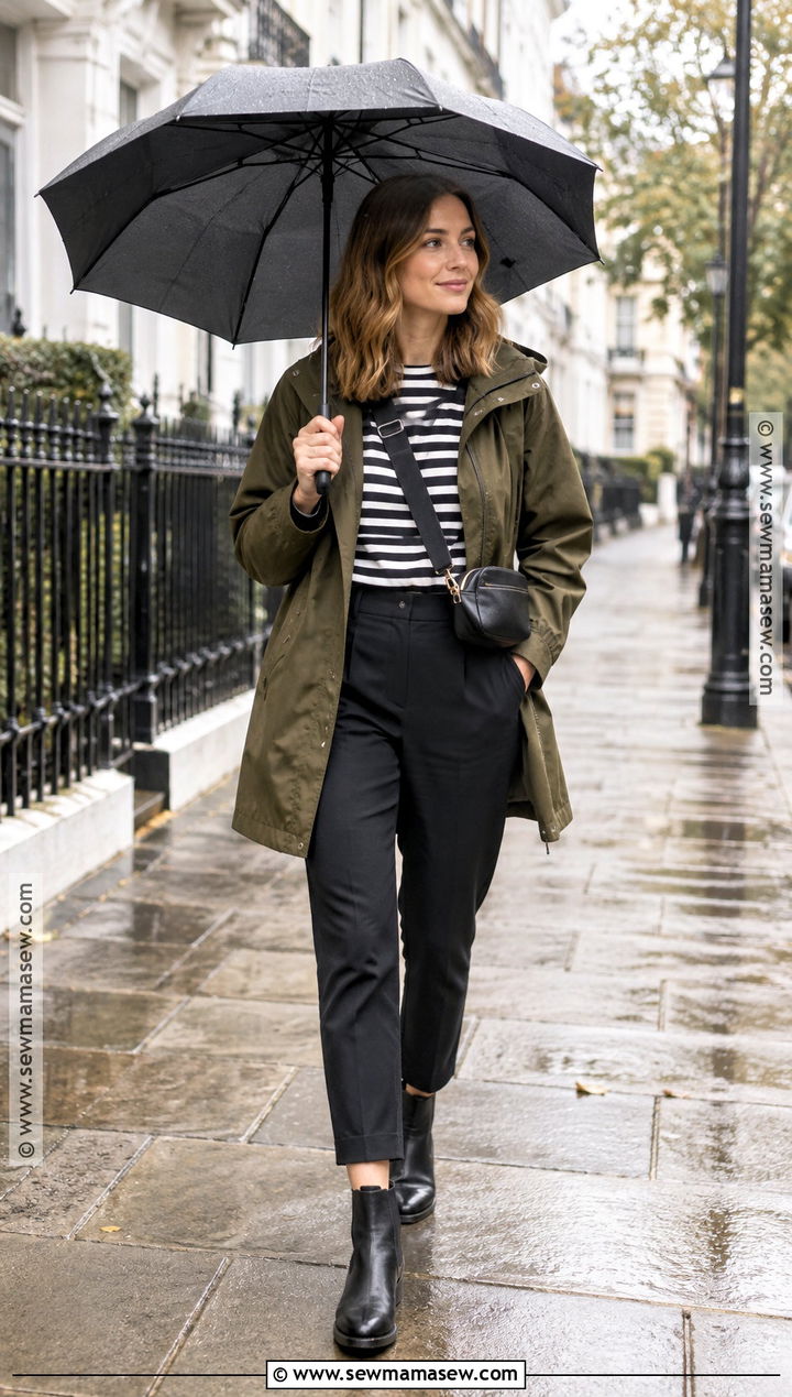 September London Outfit With Rain Jacket - 20 September Vacation Outfits