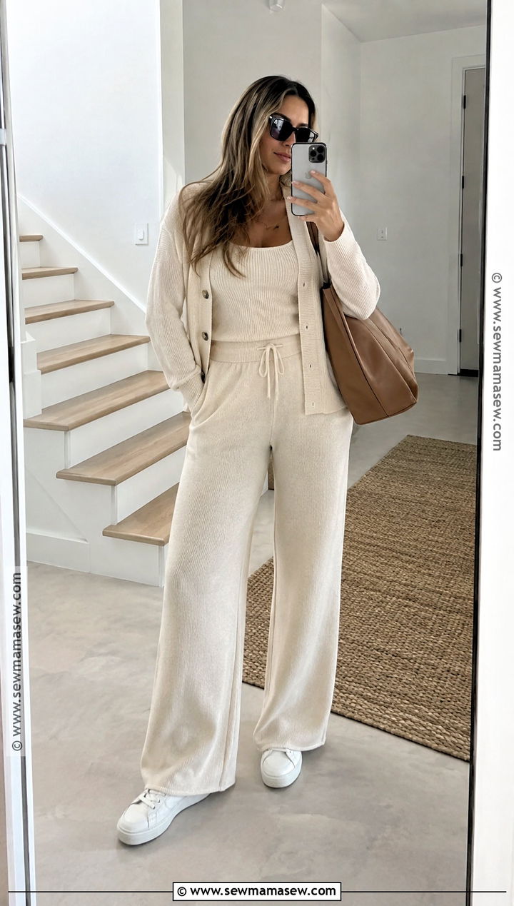 September Outfit With Matching Knit Set And Sneakers - 15 september clothing outfits