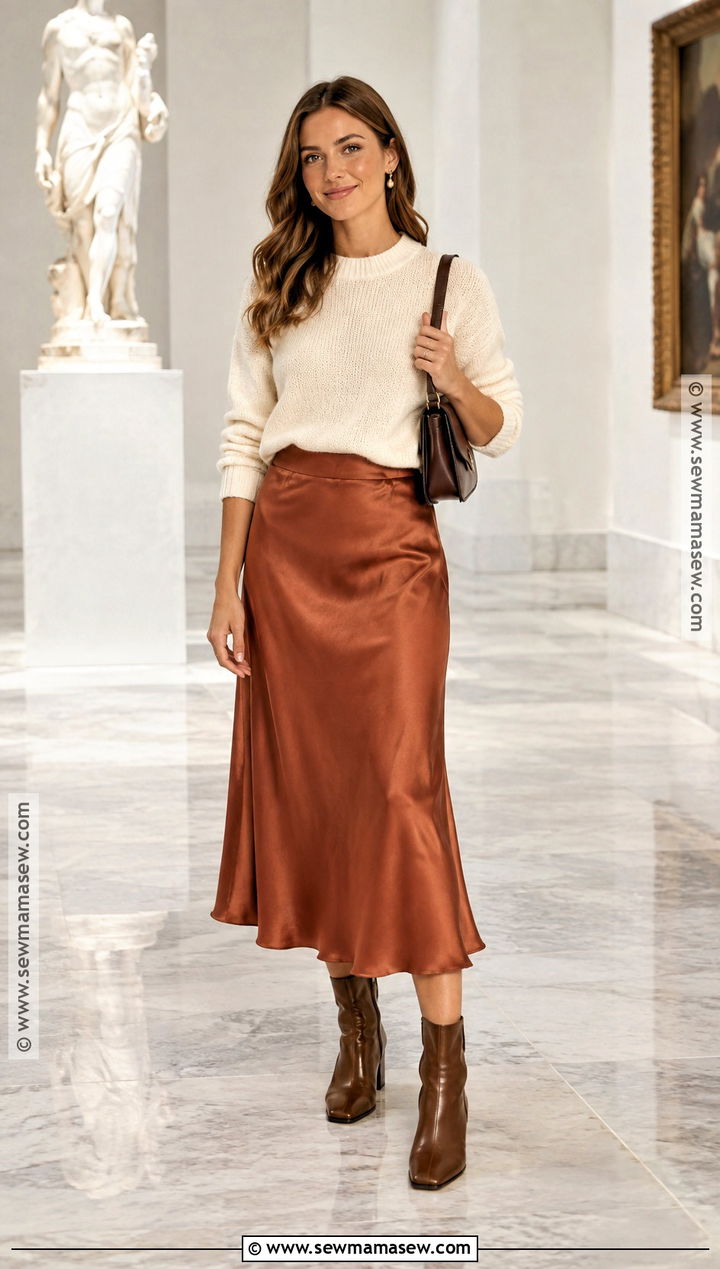 September Outfit With a Sweater and Midi Skirt - 30 september outfits