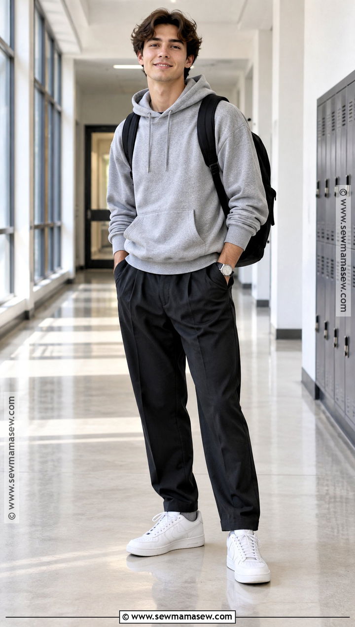 September School Outfit With Hoodie And Pleated Pants - 20 september outfits for school