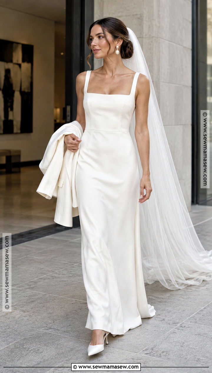 September Wedding Dress With a Minimalist Crepe Gown - 20 september wedding dress ideas