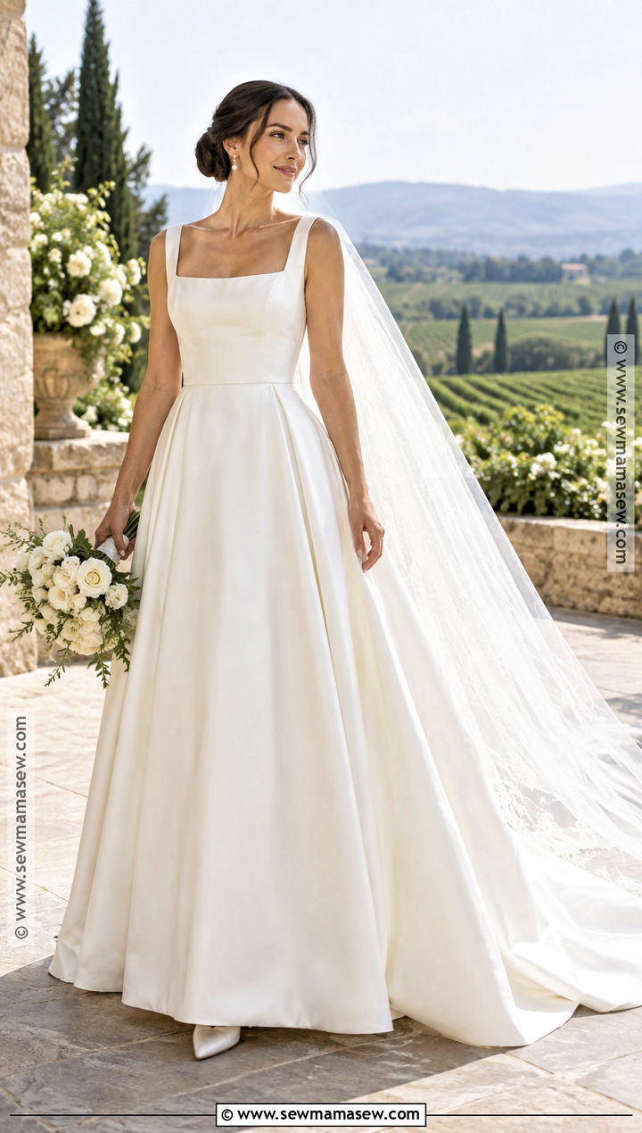 September Wedding Dress With a Square Neckline - 20 september wedding dress ideas