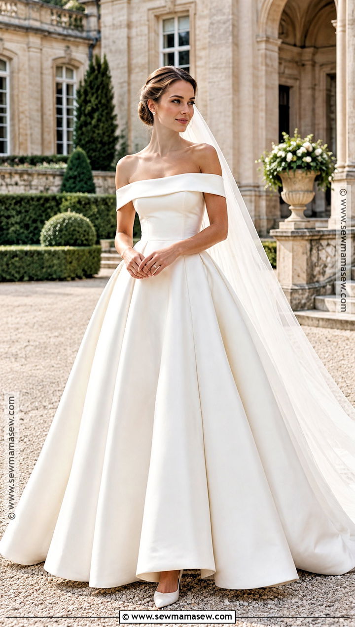 September Wedding Dress With an Off the Shoulder Neckline - 20 september wedding dress ideas