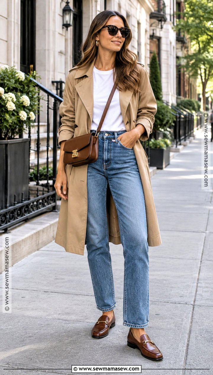 September White T Shirt And Straight Leg Jeans Outfit - 25 september outfit ideas