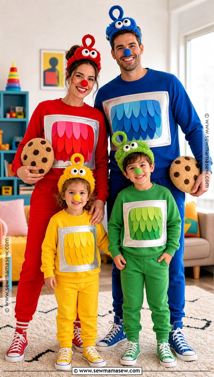 Sesame Street Family Costume - 40 family halloween costumes for 4