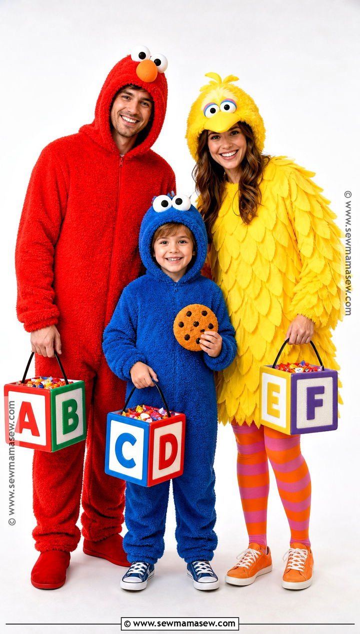 Sesame Street Family Costume - 45 family of 3 halloween costumes