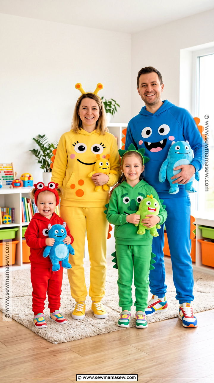 Sesame Street Family Costume With Toddler - 35 family halloween costumes with for toddlers