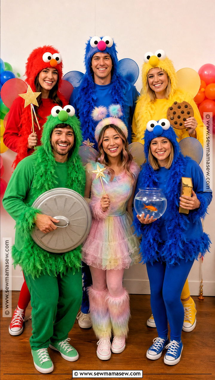 Sesame Street Group Costume With Six Characters - 30 sesame street costume ideas