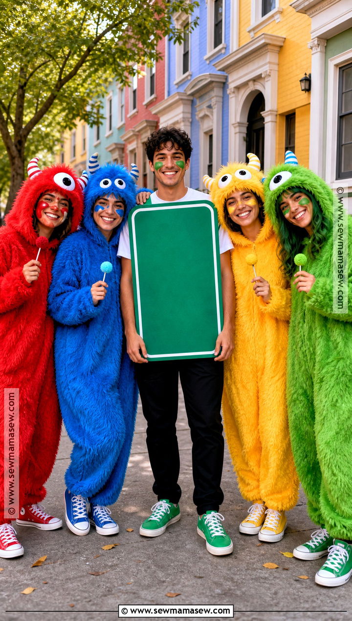 Sesame Street Sign Costume With Character Friends - 30 Sesame Street Halloween Costumes