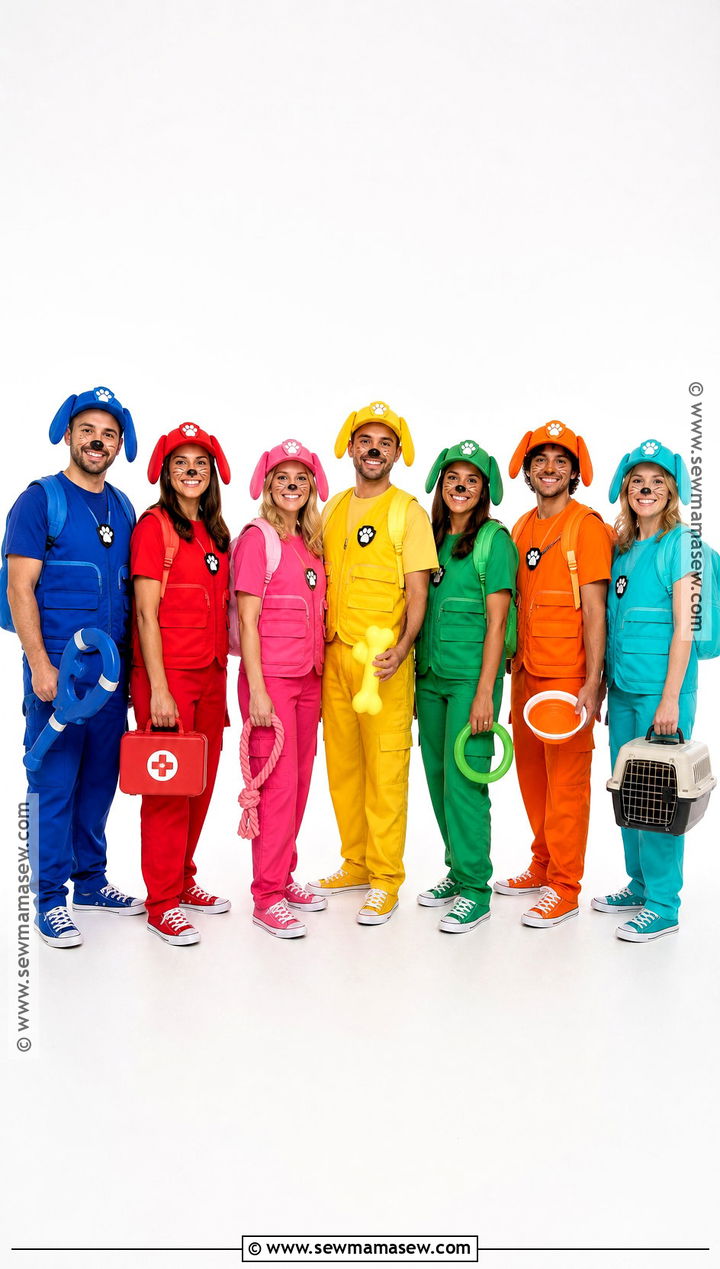 Seven Rescue Pups Group Paw Patrol Costume - 35 paw patrol costume ideas
