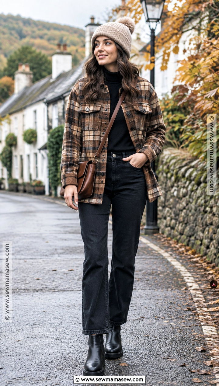 Shacket And Black Jeans Ireland Outfit - 15 Ireland Travel Outfits October