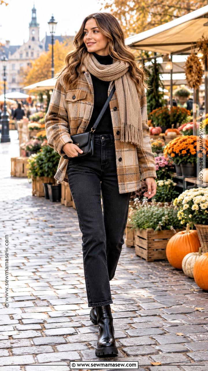 Shacket And Black Jeans Outfit For Europe In October - 20 europe october travel outfits