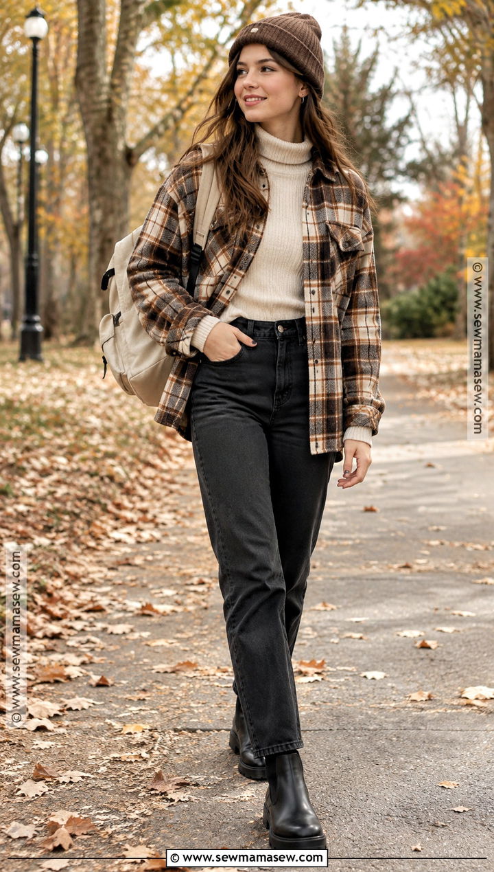 Shacket And Black Jeans Outfit - 20 Fall Teen Girl Outfits