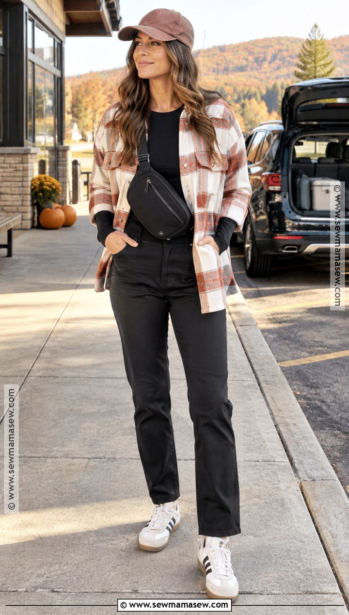 Shacket And Black Pants Fall Travel Outfit - 15 Fall Travel Clothes