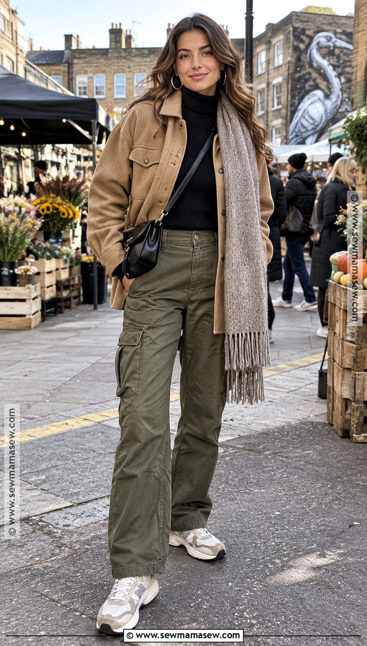 Shacket And Cargo Pants London Outfit - 20 London In October Outfits for Women