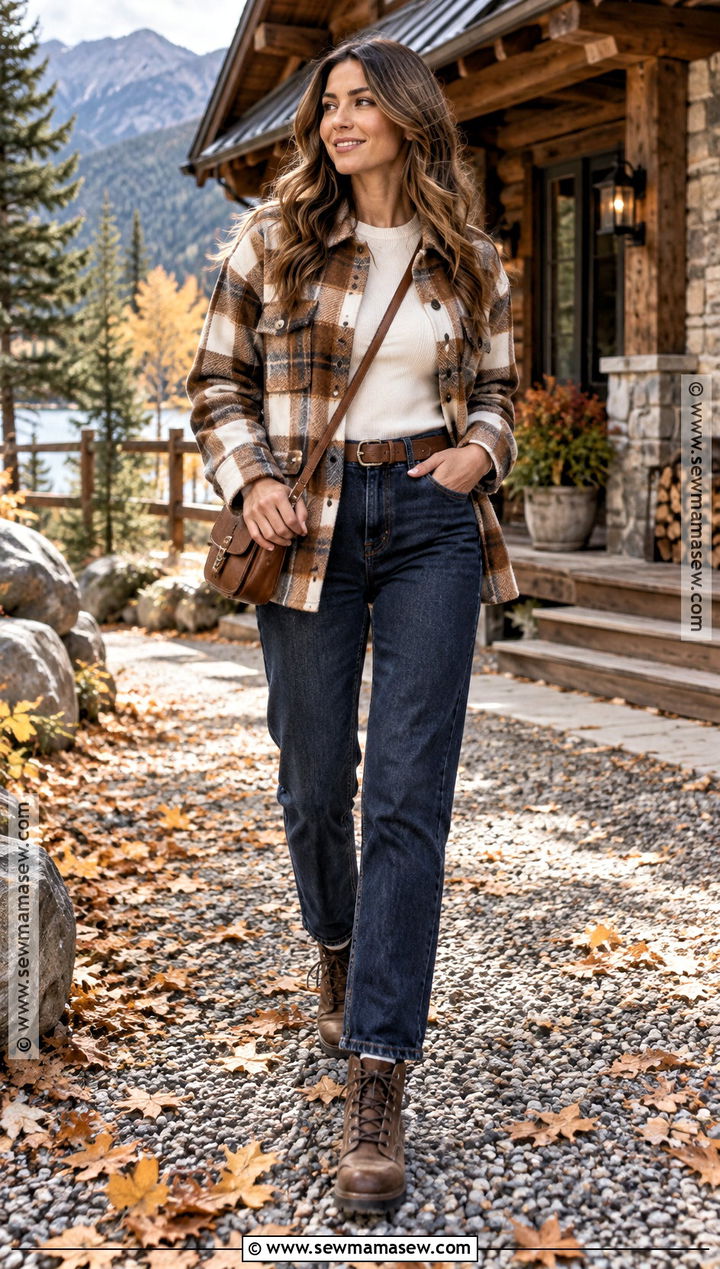 Shacket And Jeans Cabin Outfit - 25 cabin outfit fall ideas