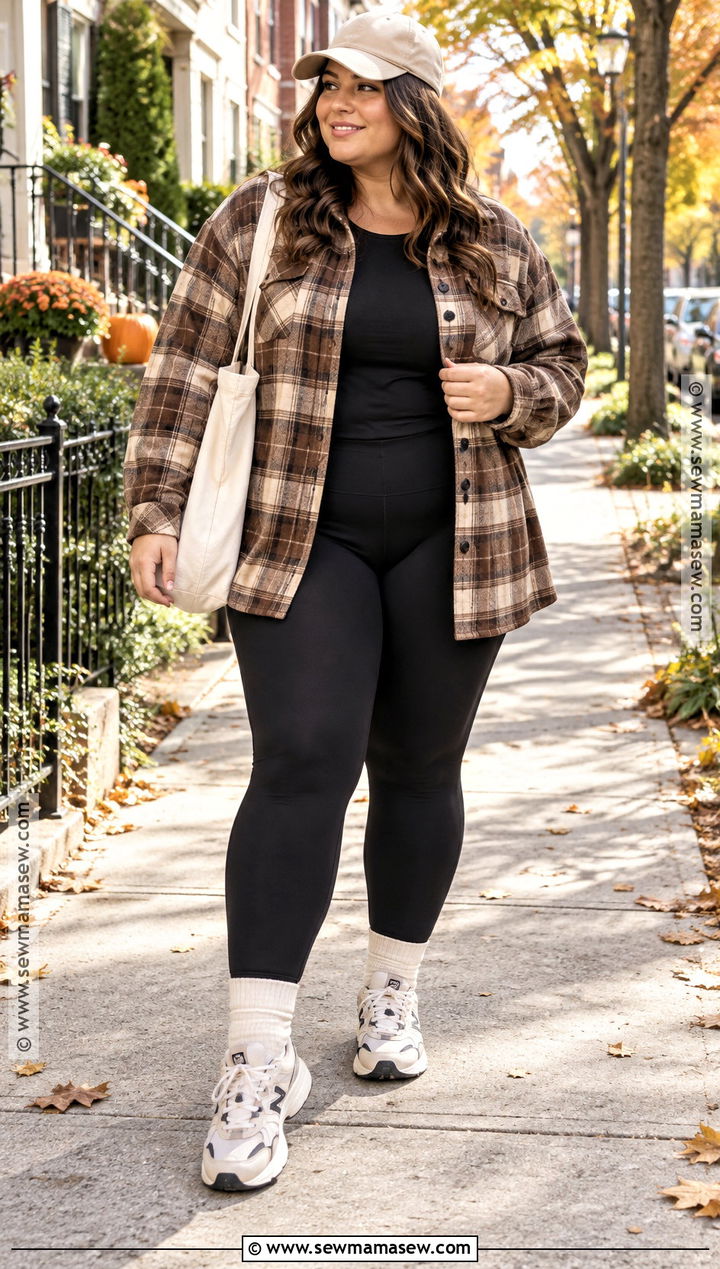 Shacket And Leggings Autumn Streetwear Outfit - 20 autumn streetwear ideas
