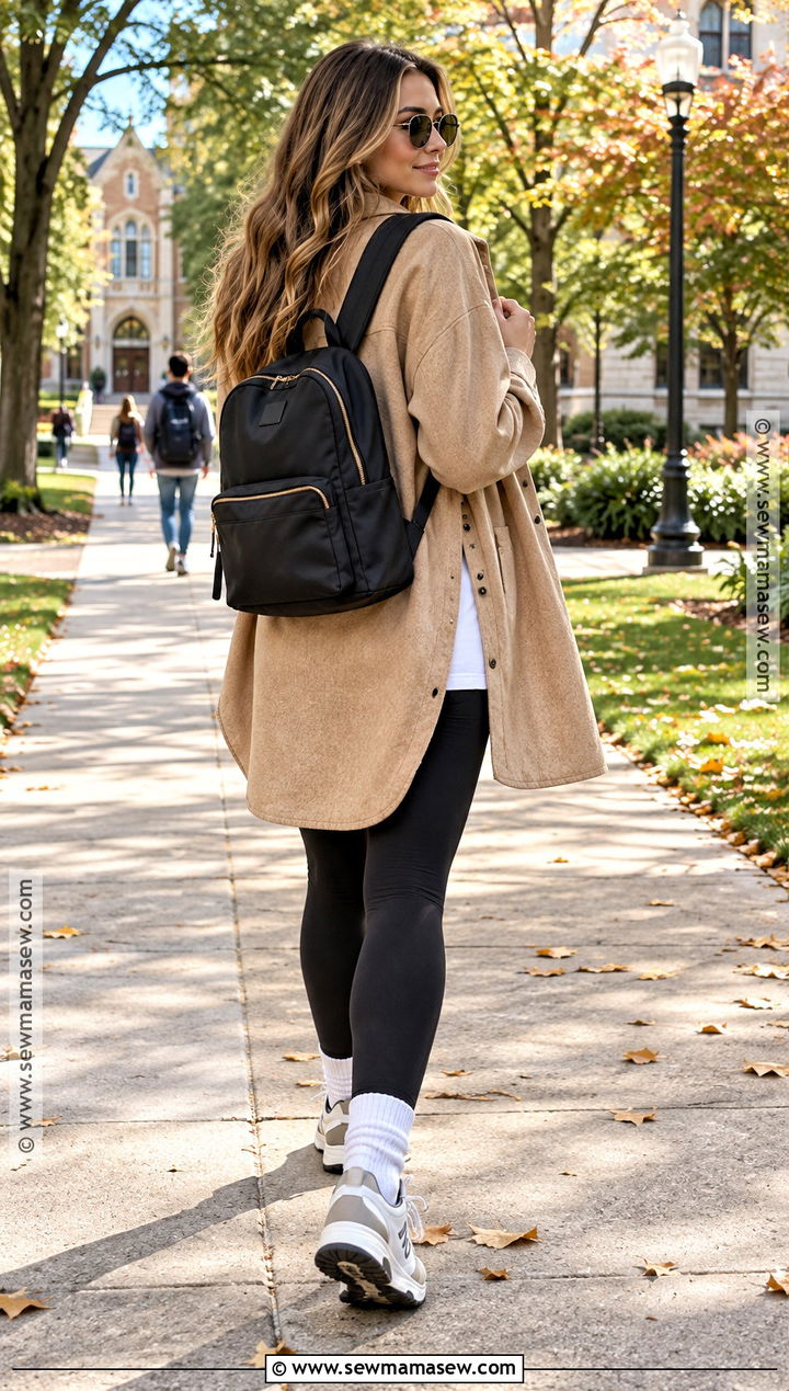Shacket And Leggings Back To School Outfit - 25 simple back to school outfits