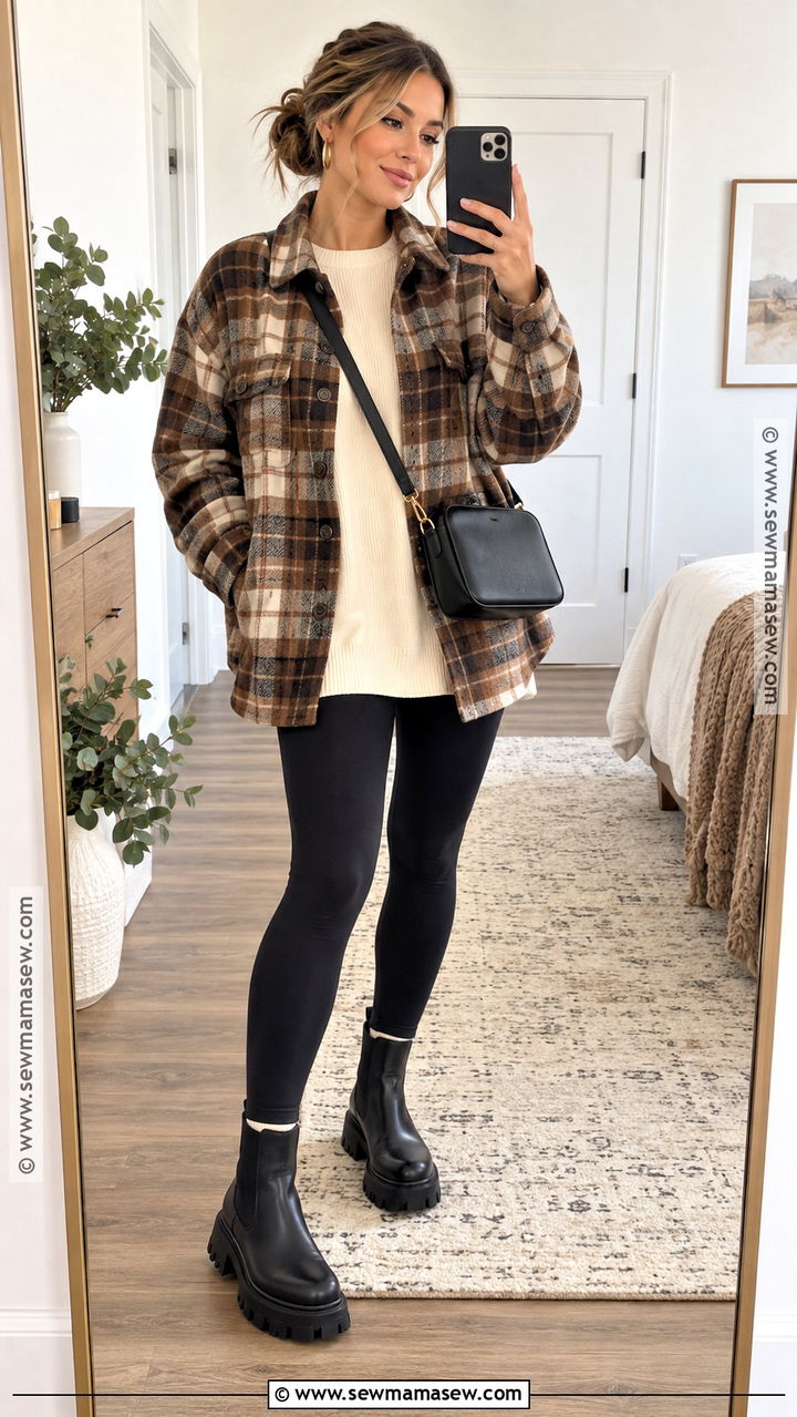 Shacket And Leggings Date Night Outfit - 20 casual fall date night outfit ideas