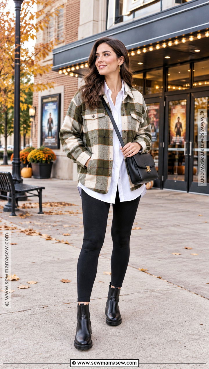Shacket And Leggings Fall Date Night Outfit - 25 fall date night outfit casual ideas