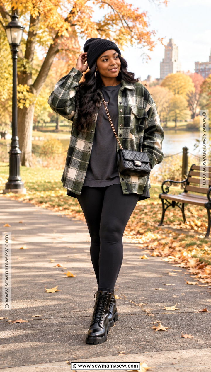 Shacket And Leggings Fall Outfit - 25 fall outfits women black for women