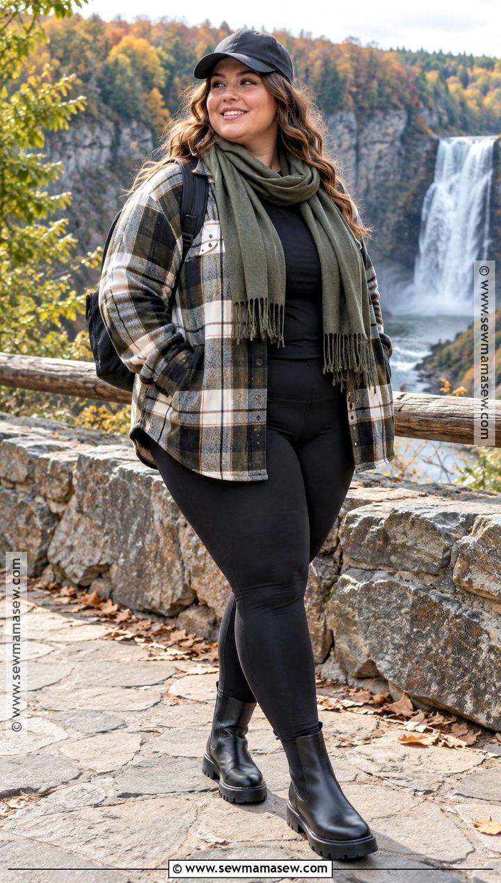 Shacket And Leggings Fall Sightseeing Outfit - 25 fall travel outfit ideas