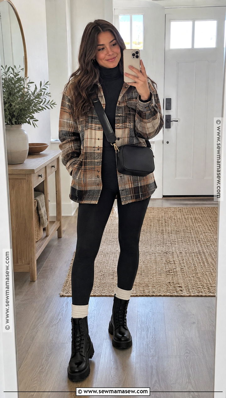 Shacket And Leggings Outfit - 15 Fall Fits 2026