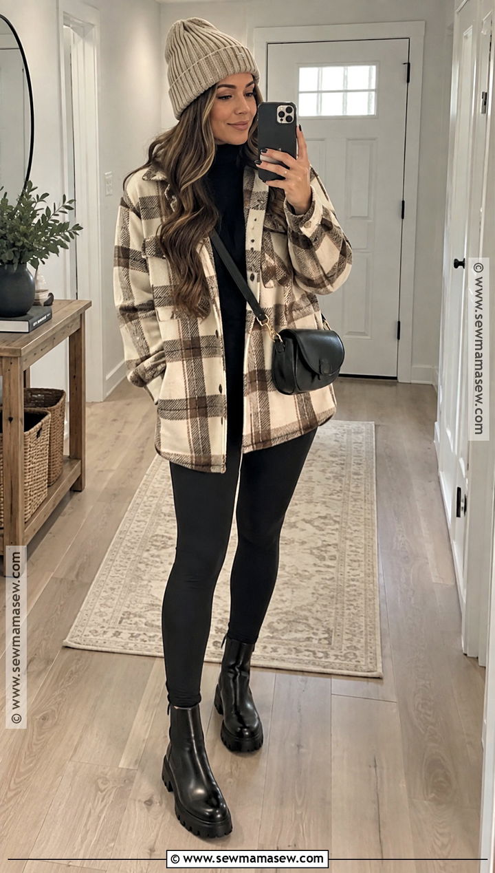 Shacket And Leggings Outfit - 25 fall 2026 fashion trends street style