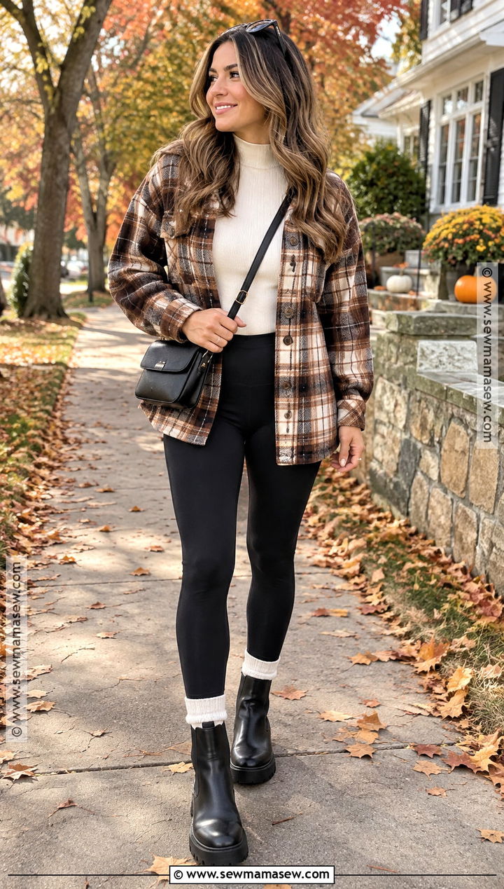 Shacket And Leggings Thanksgiving Outfit - 20 comfy casual thanksgiving outfit ideas
