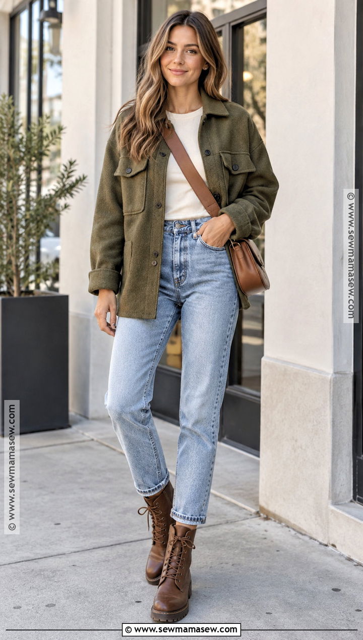 Shacket And Mom Jeans Fall Outfit - 25 fall chill outfits