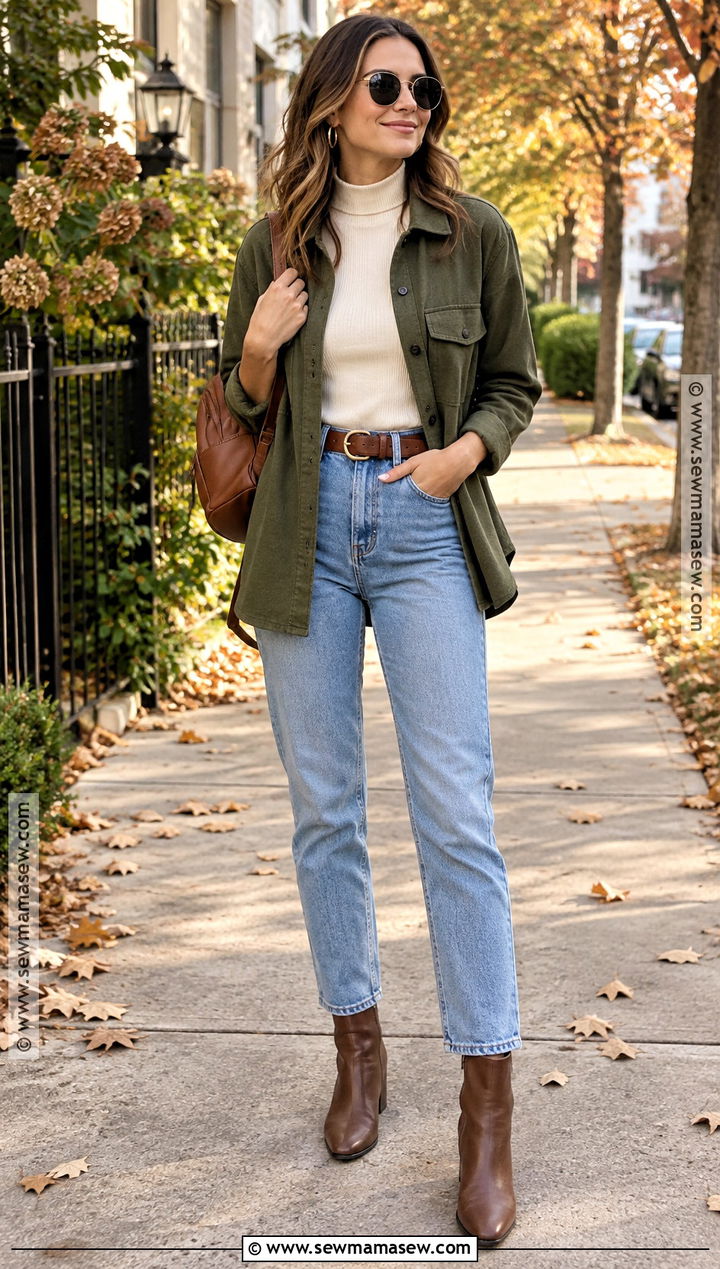 Shacket And Mom Jeans Outfit - 15 ootd fall ideas 2026