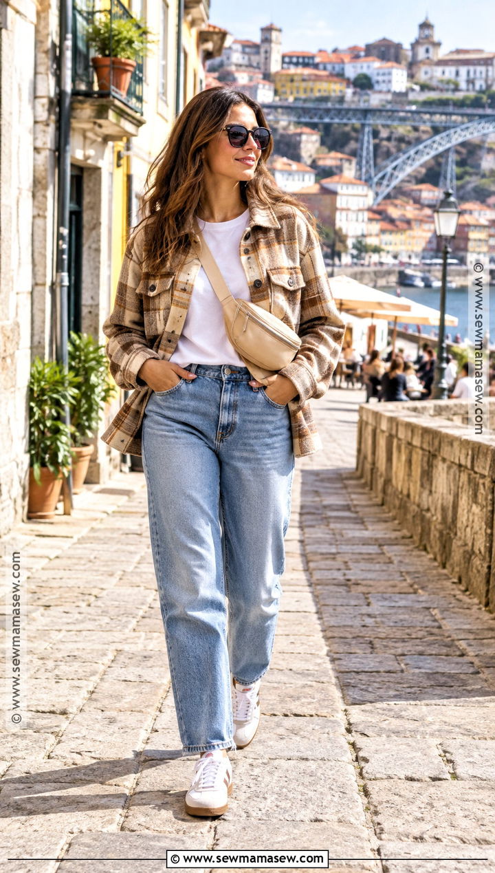 Shacket And Relaxed Jeans For Porto In Fall - 15 porto outfits fall