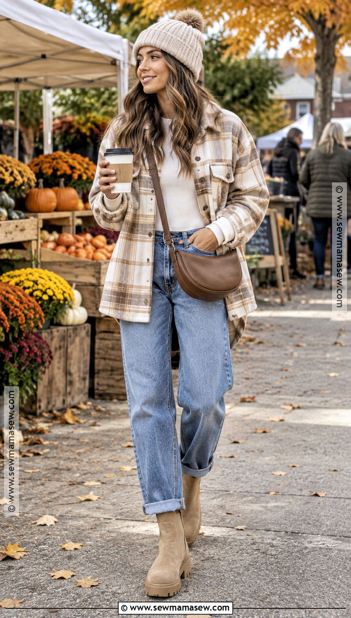 Shacket And Relaxed Jeans Outfit - 15 october 2026 outfits