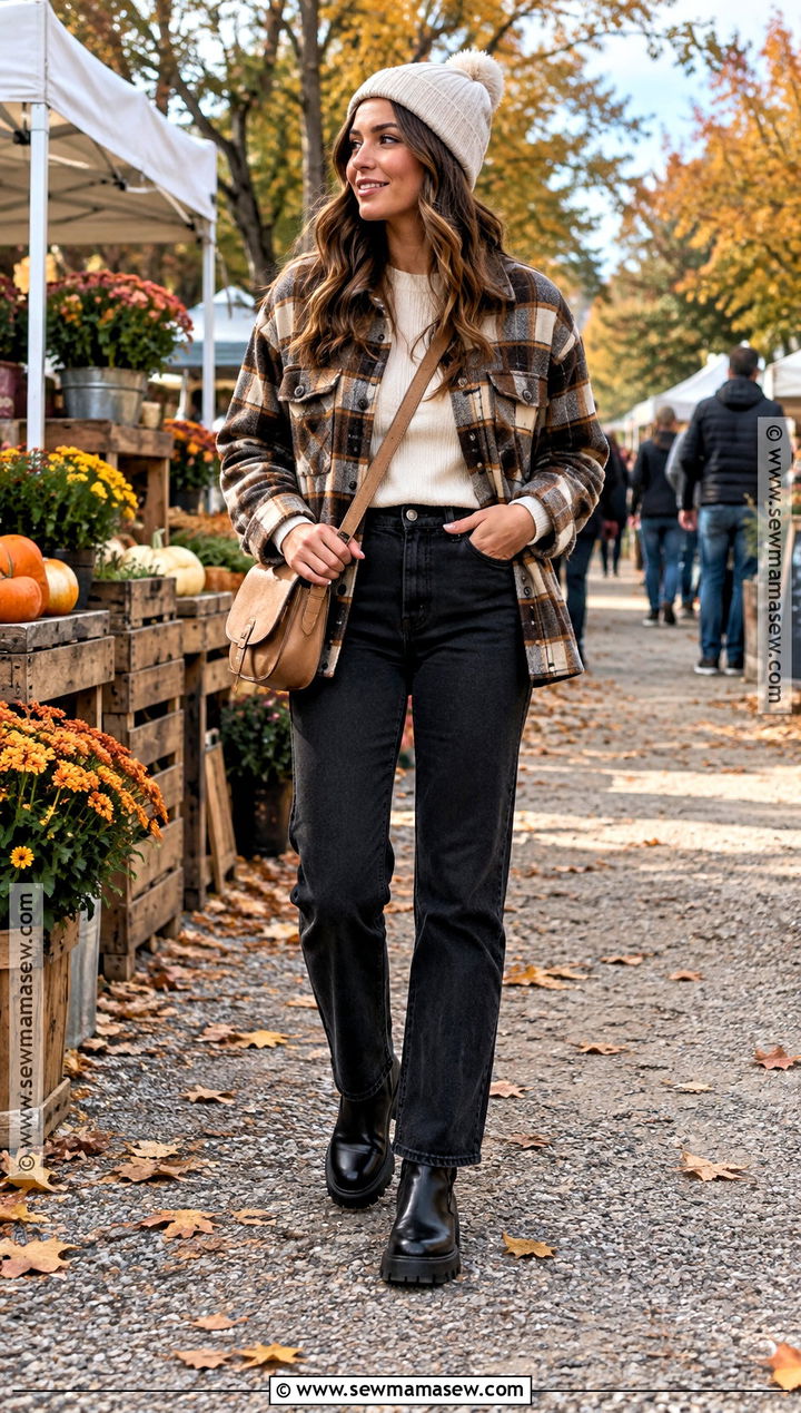 Shacket And Straight Leg Jeans Outfit - 20 Autumnal Outfits for Women